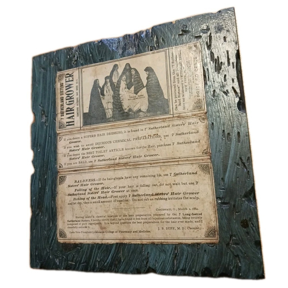Vintage Decoupage Wall Art On Wood Sutherland Sisters